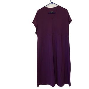 J. Jill Wearever Collection Deep Purple V-Neck Dress w/Pockets!
